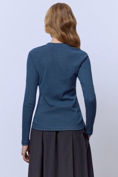 Лонгслив в полоску из вискозы, изумрудный