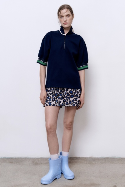 Шорты из нейлона с анималистичным принтом, синий