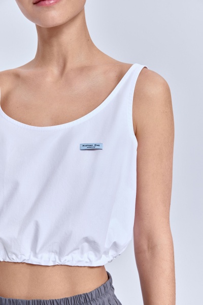 Топ на резинке из варёного хлопка, белый