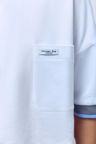 Поло укороченное с карманами, белый