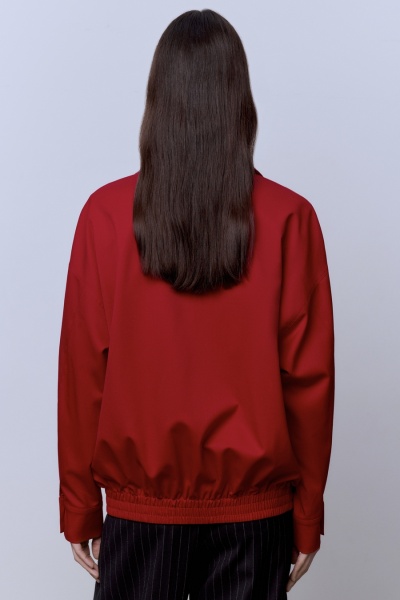 Бомбер из костюмной шерсти, красный