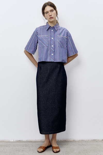 Рубашка в полоску, мультиколор