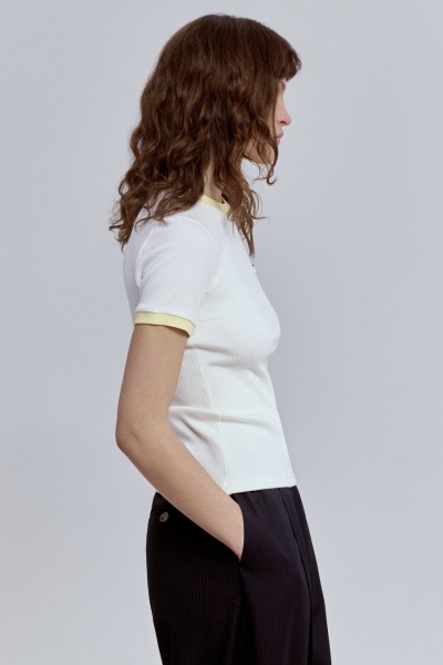 Футболка из хлопковой рибаны, белый