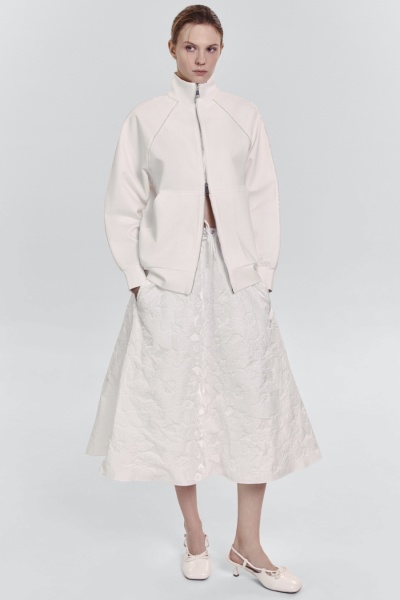 Юбка-солнце из жаккарда на кулиске, белый