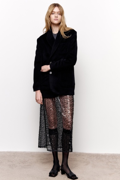 Юбка в бисере и пайетках черный