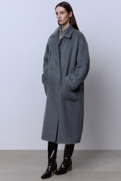 Пальто из ангоры, серый