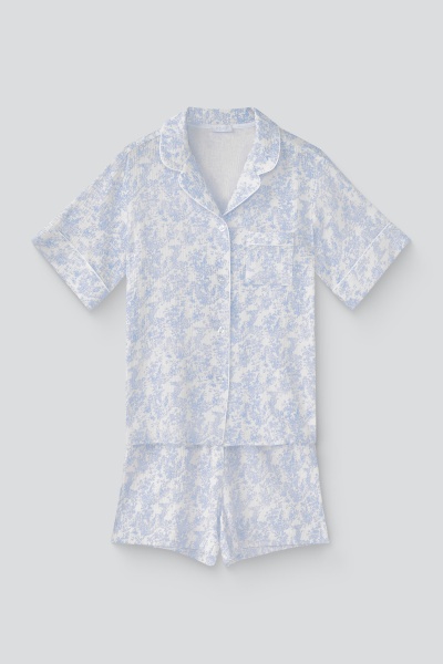 Пижама Toile de Jouy (рубашка + шорты), голубой