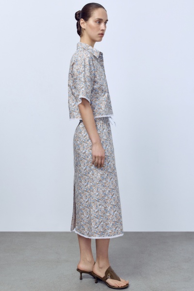 Юбка Secret Garden на кулиске с кружевом, бежевый