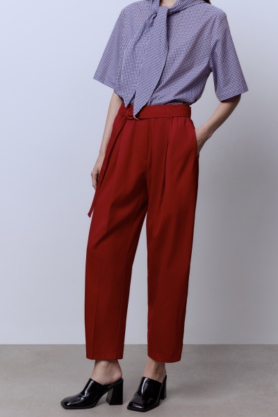 Брюки из шерсти Лана 120, красный