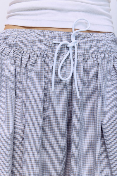 Юбка-мини из итальянского хлопка, бежевый/серый