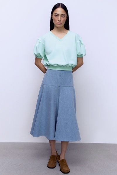 Юбка-годе из денима, голубой