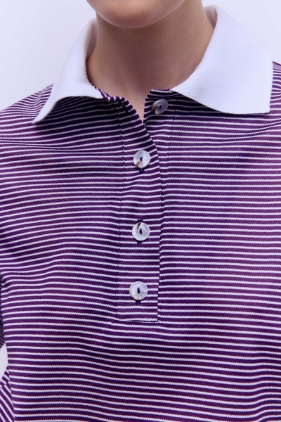 Поло из пике укороченное, фиолетовый