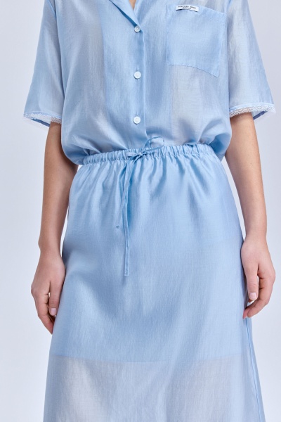 Юбка из батистовой вуали с кружевом, голубой