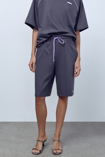 Шорты трикотажные из хлопка, гранит