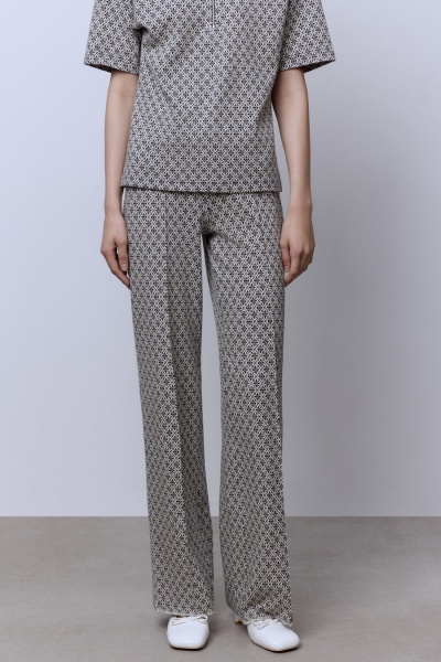 Брюки из трикотажного полотна с цветочным принтом