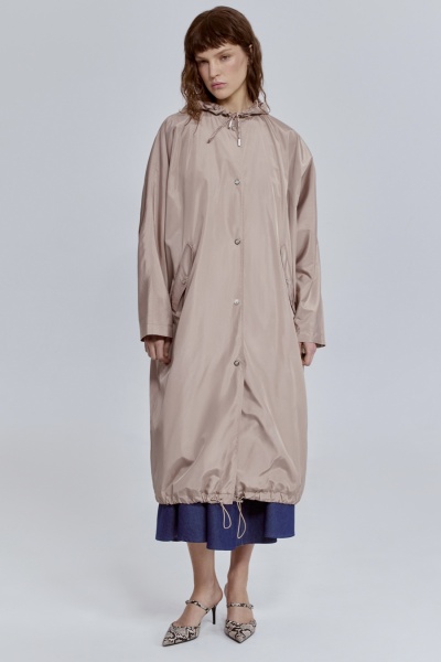 Плащ из нейлона на подкладке, бежевый