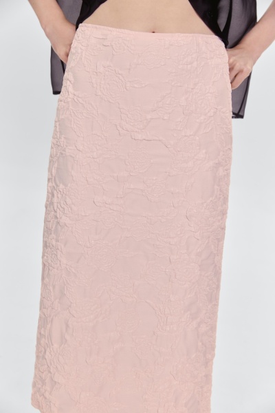 Юбка-тубина из жаккарда, розовый