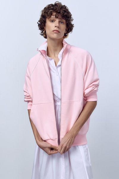 Толстовка реглан из футера, розовый