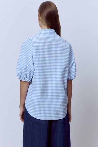 Рубашка виши с объёмными рукавами, голубой