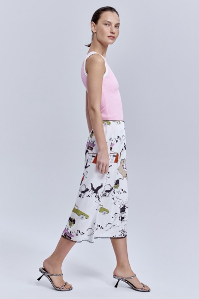 Юбка на резинке с принтом «комиксы», белый