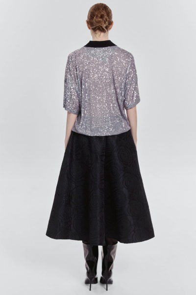 Поло с пайетками, серый