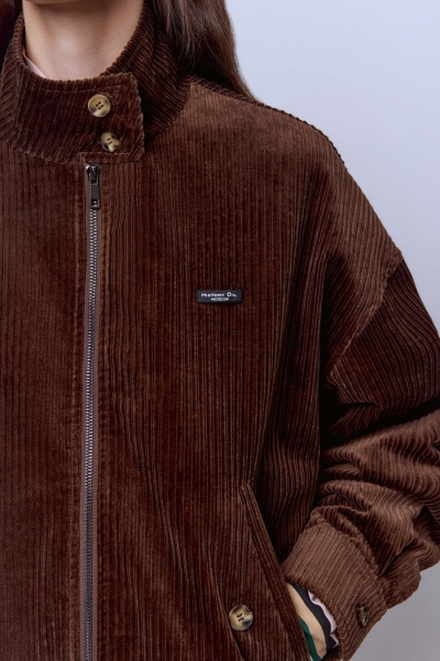 Бомбер из вельвета, шоколад