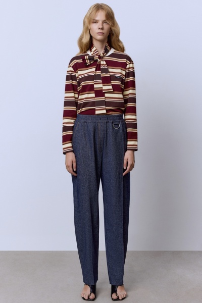 Брюки из шерстяного денима, синий