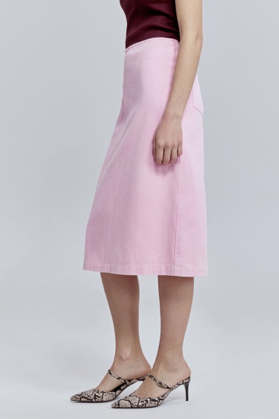 Юбка-миди из варёного денима, розовый