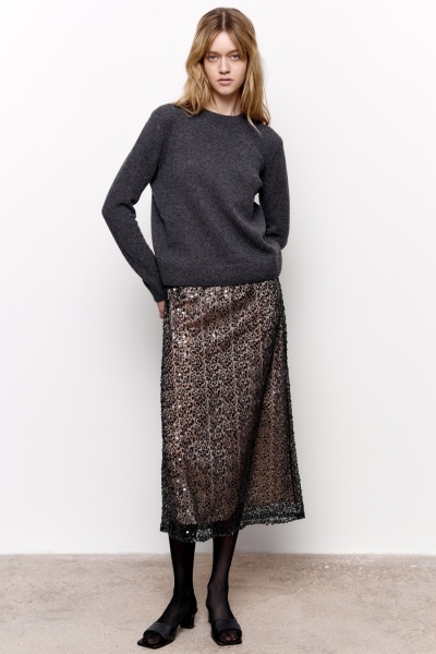 Юбка в бисере и пайетках черный