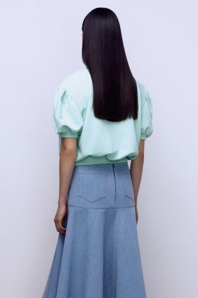 Топ из футера укороченный, мятный