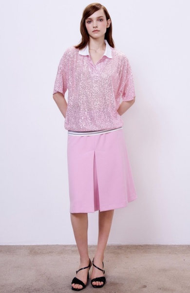 Поло с пайетками, розовый