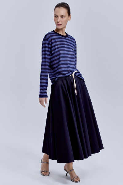 Юбка-солнце из габардина, синий