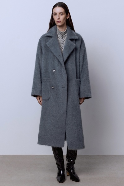 Пальто из ангоры, серый