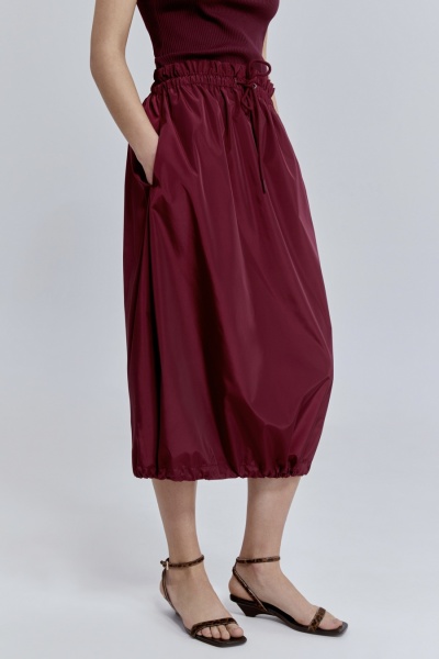 Юбка-баллон из нейлона, бордовый