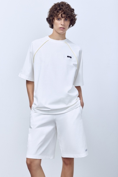 Футболка оверсайз с кантом, белый