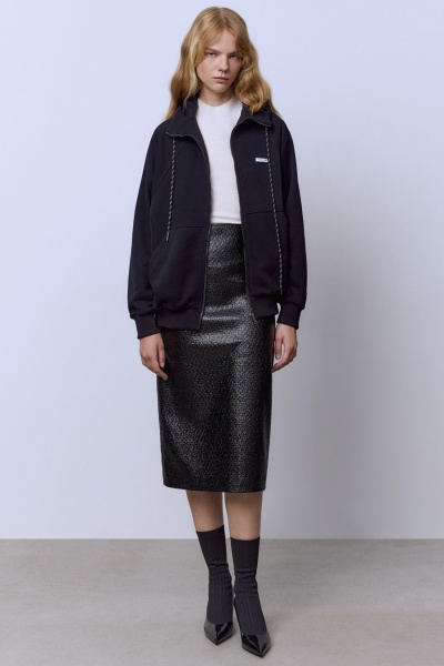 Юбка из лакового твида, чёрный