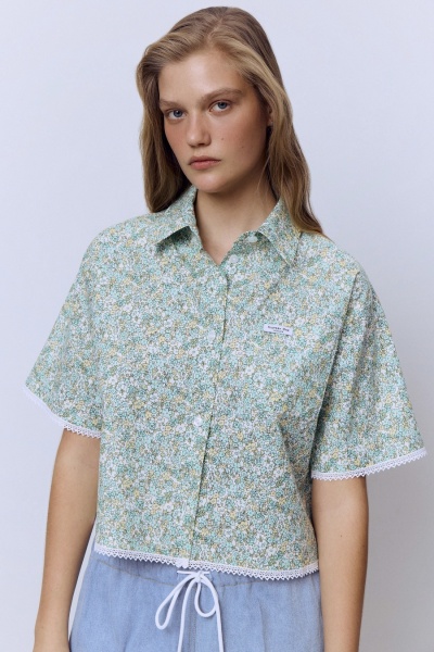 Рубашка-кроп Secret Garden, зелёный