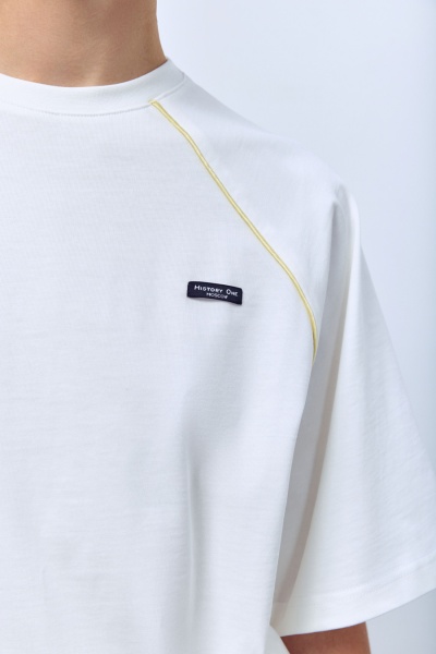 Футболка оверсайз с кантом, белый