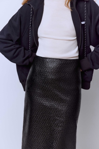 Юбка из лакового твида, чёрный