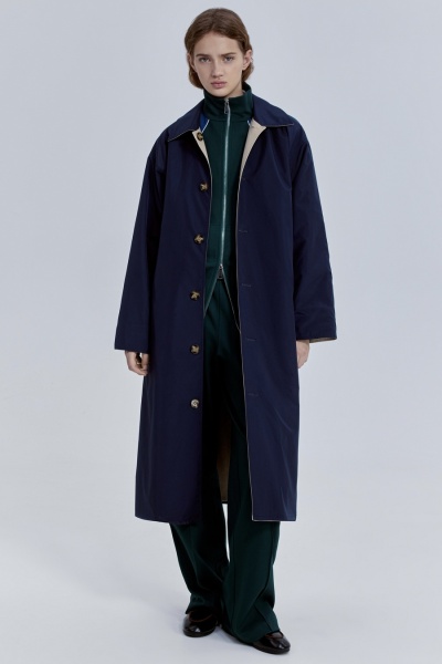 Плащ двусторонний из габардина и нейлона, бежевый