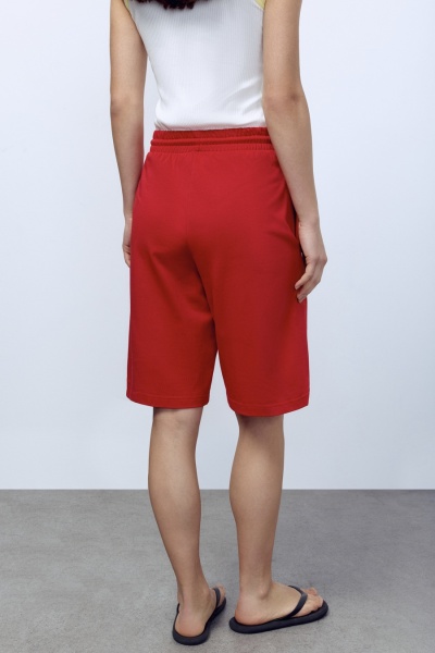 Шорты трикотажные из хлопка, красный