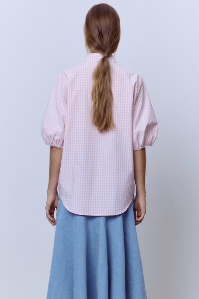 Рубашка виши с объёмными рукавами, розовый