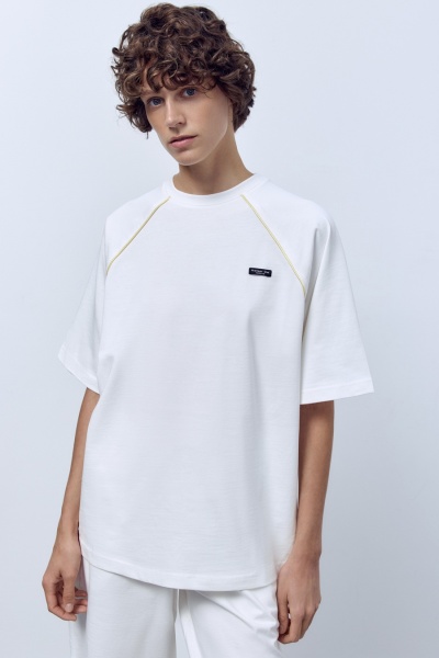 Футболка оверсайз с кантом, белый