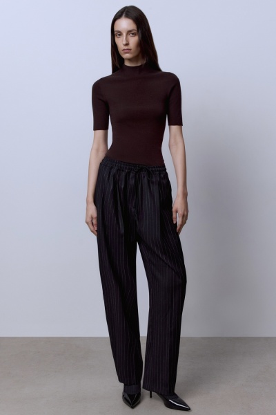 Водолазка с коротким рукавом, шоколад