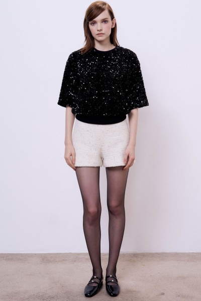 Шорты из букле, жемчужный