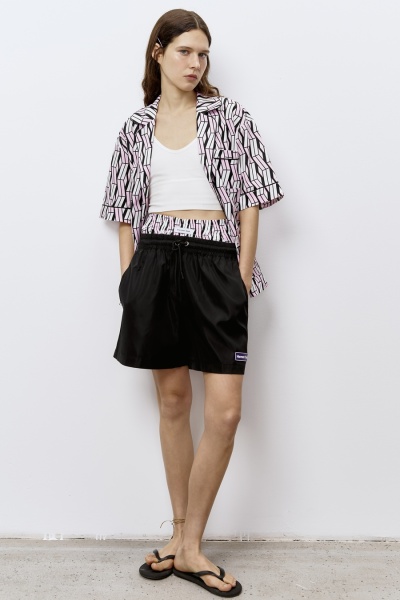 Рубашка из хлопка с геометричным принтом, розовый