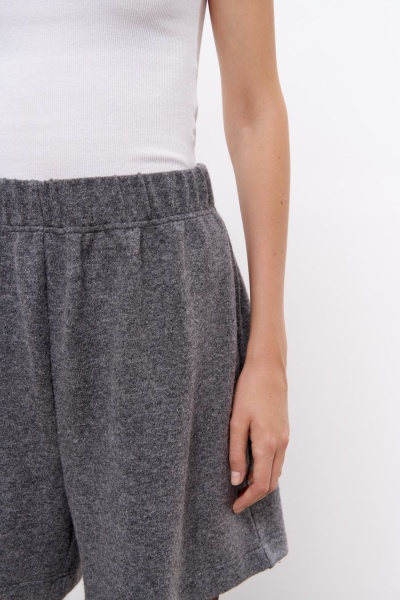 Шорты трикотажные из шерсти мериноса, серый