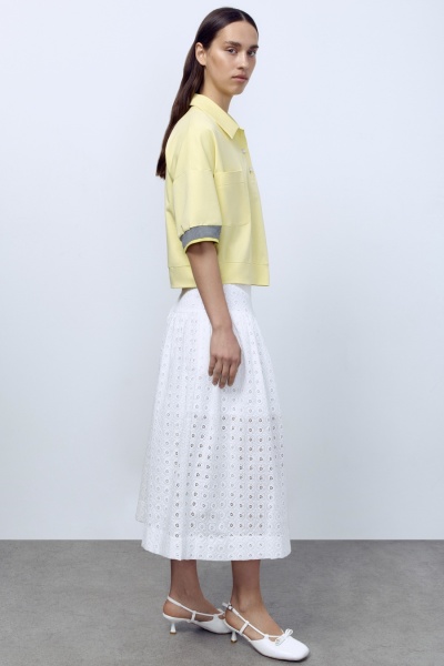 Юбка с кокеткой, белый