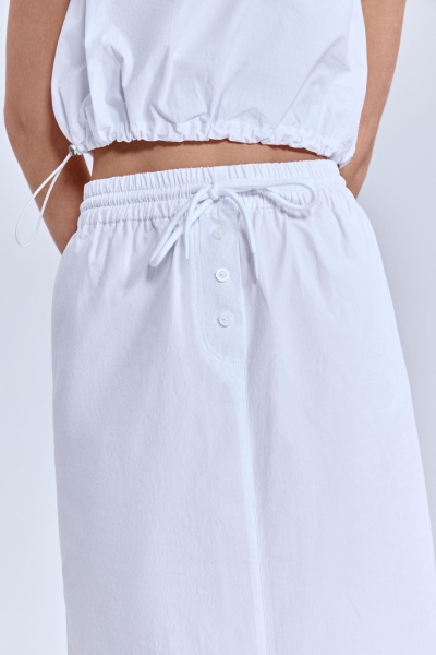 Юбка в пижамном стиле с кантом, белый