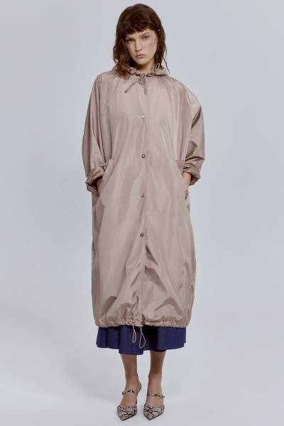 Плащ из нейлона на подкладке, бежевый